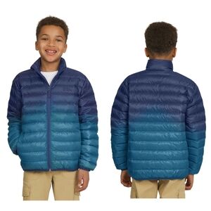 Eddie Bauer Down Large Jacket NEW Boys Packable Blue Ombre